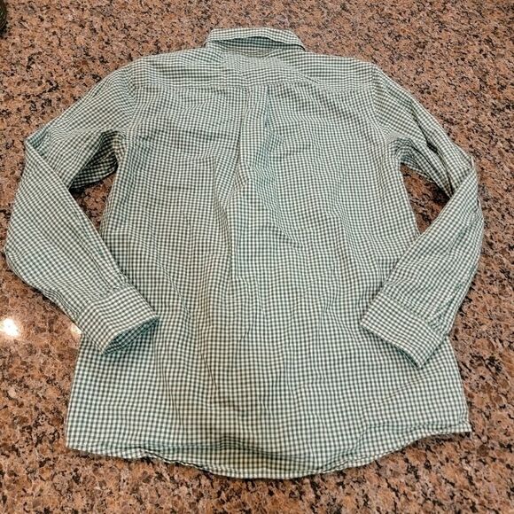 🍀Vineyard Vines Whale Shirt Button Down Green gingham check M (12-14) - Picture 2 of 3